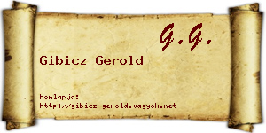 Gibicz Gerold névjegykártya